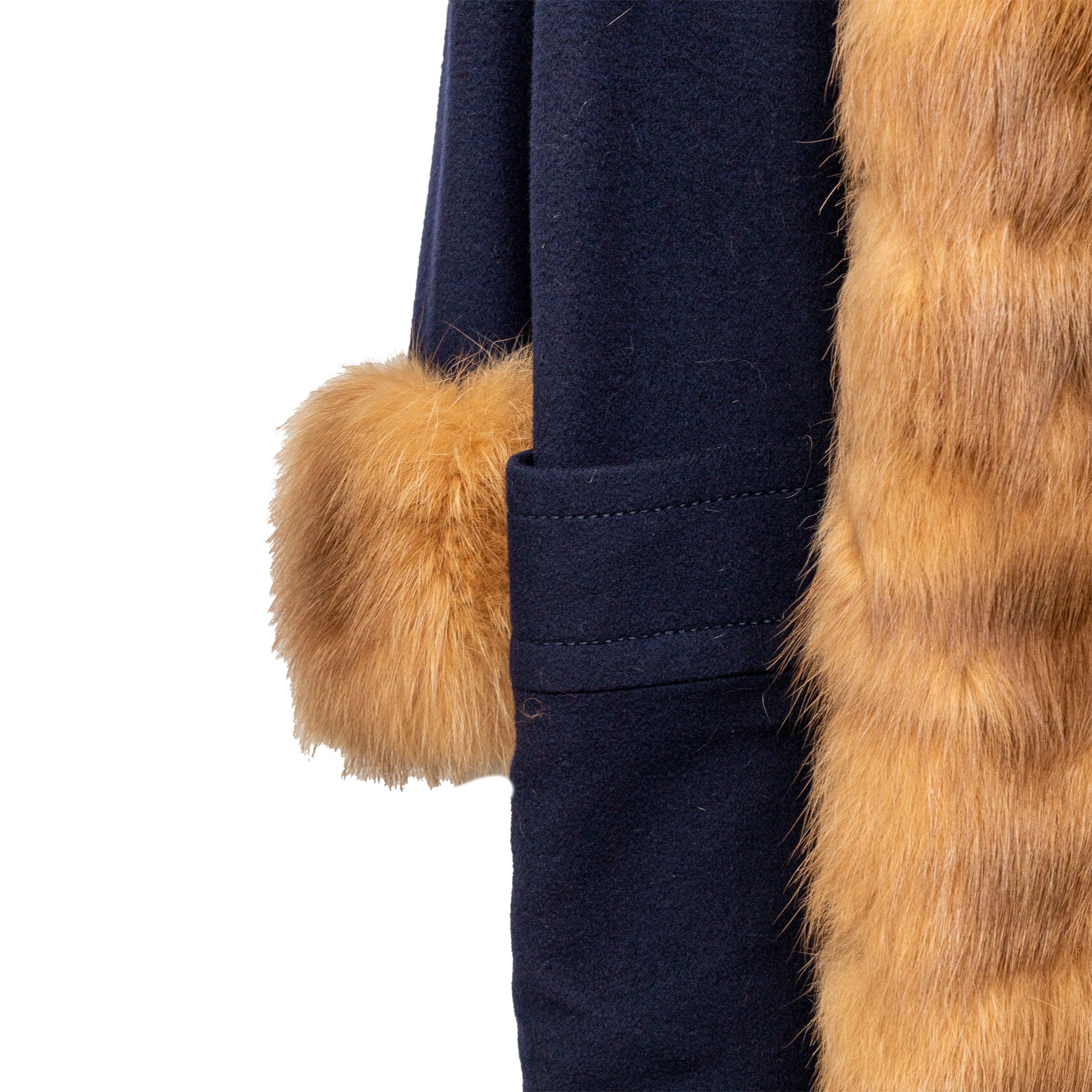 Women's Mario Borsato Wool Coat with Fur - '90s