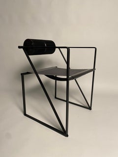 Mario Botta, 4 chaises 'Seconda' en métal noir, Alias Mod. 602, 1980s