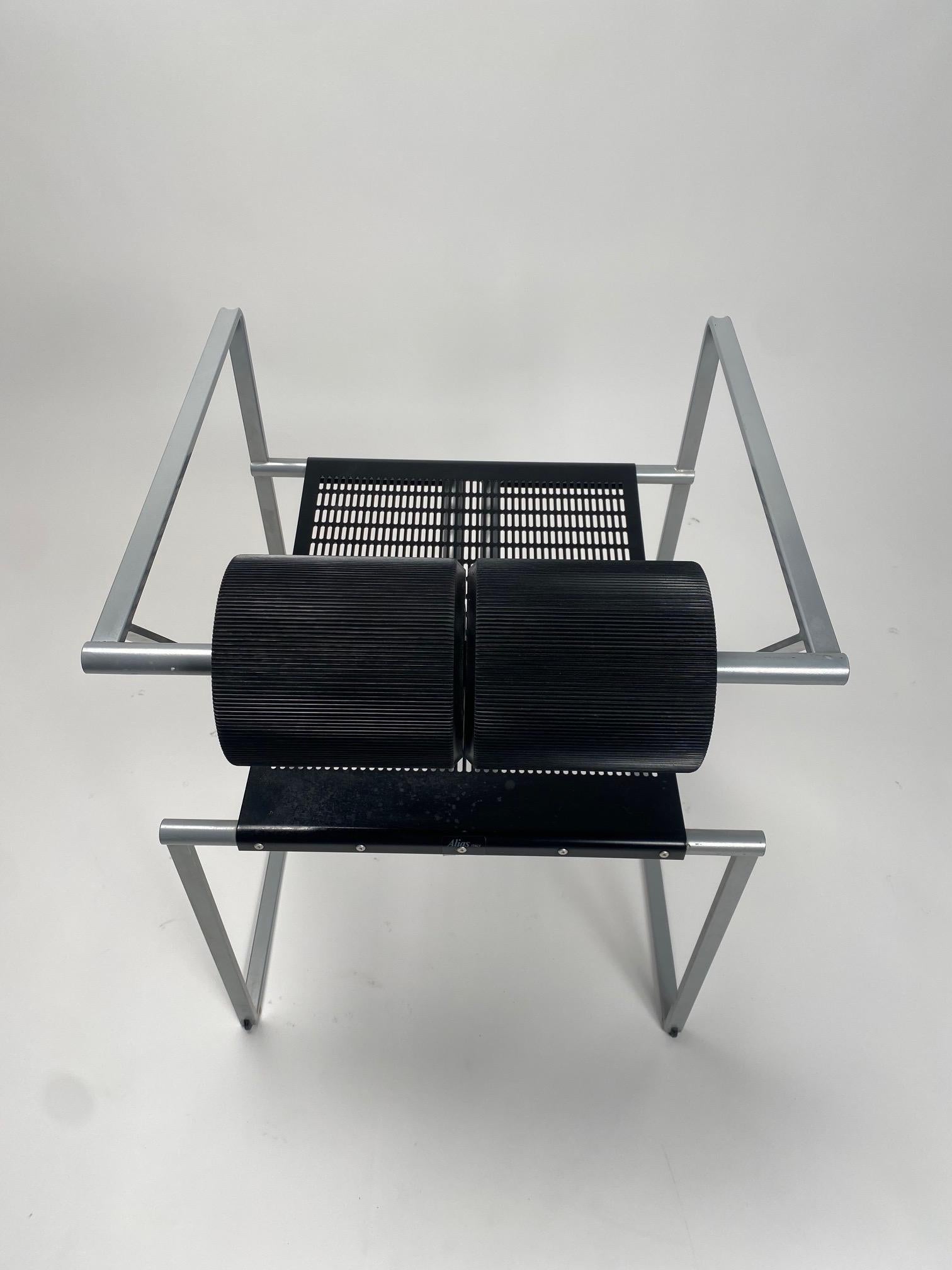 Mario Botta, 4 „Seconda“  Metallstühle, Alias Mod. 602, 1980er Jahre im Zustand „Gut“ im Angebot in Argelato, BO