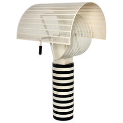 Mario Botta Black and White Vintage Table Lamp Shogun, 1980s, Italy