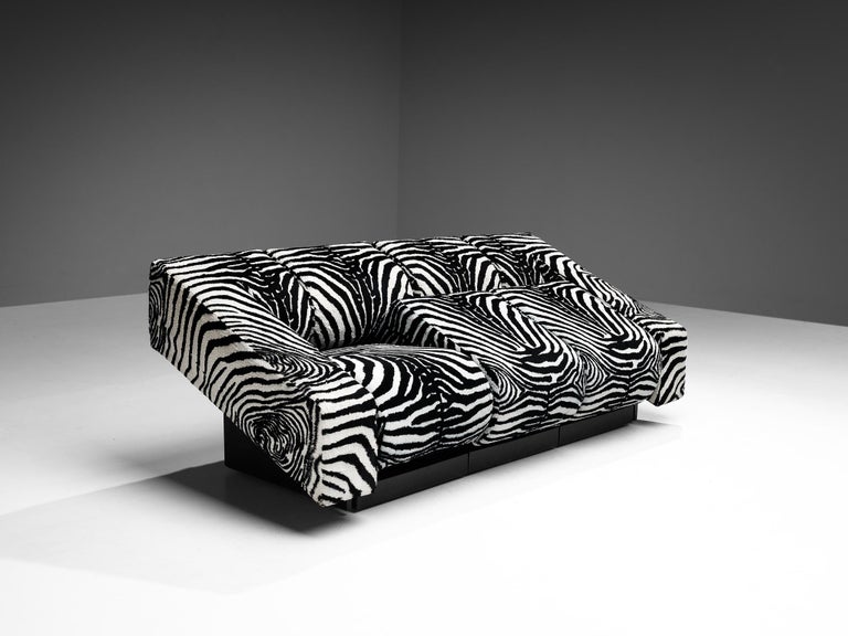 Mario Botta for Alias 'Obliqua' Sofa in Zebra Print Upholstery For Sale ...
