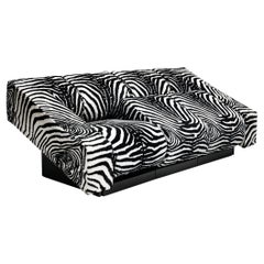 Mario Botta for Alias 'Obliqua' Sofa in Zebra Print Upholstery 