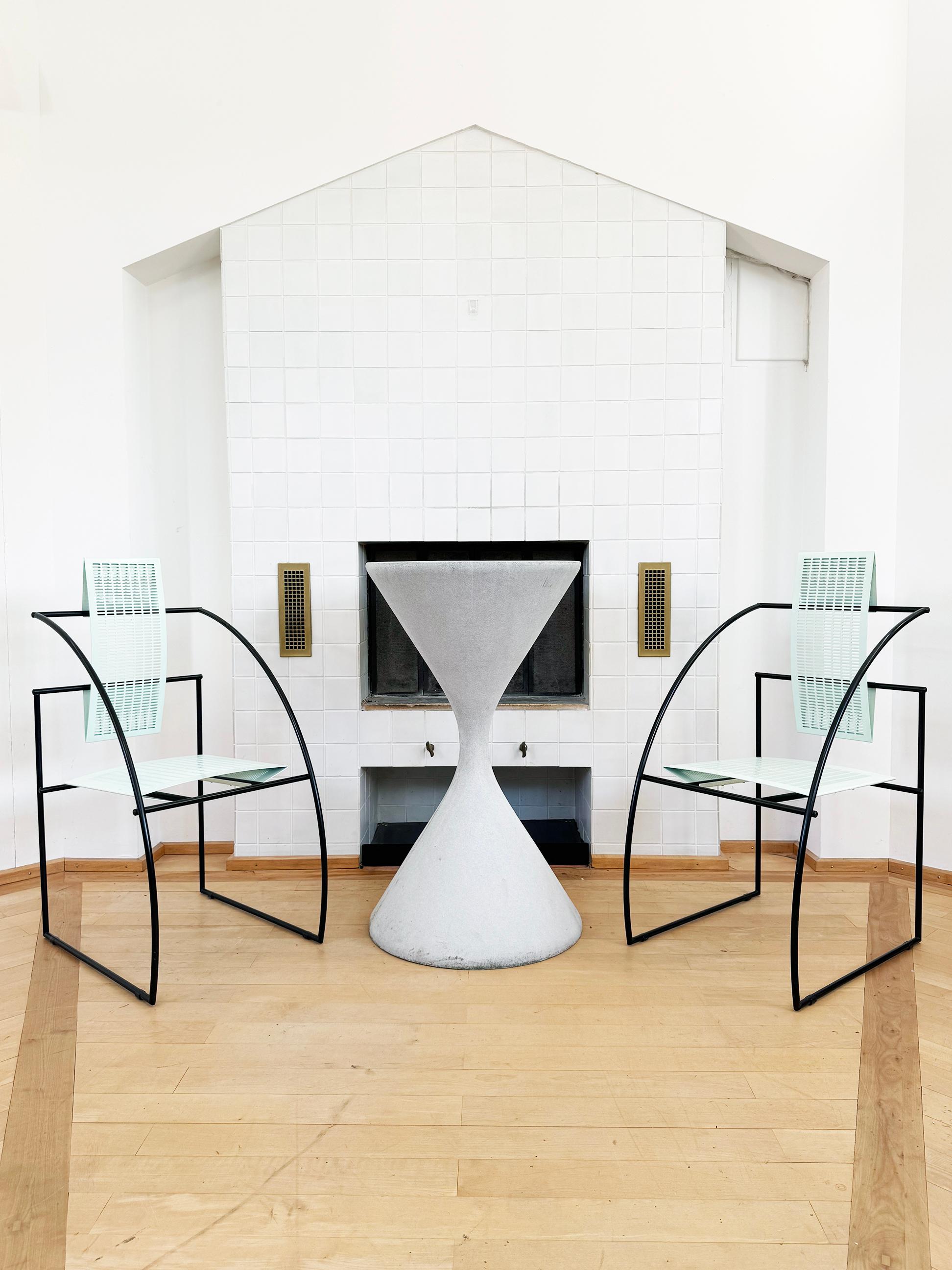 Postmoderne Mario Botta La Quinta Mint Green + Black chair Alias, Suisse 1985 One Chair en vente