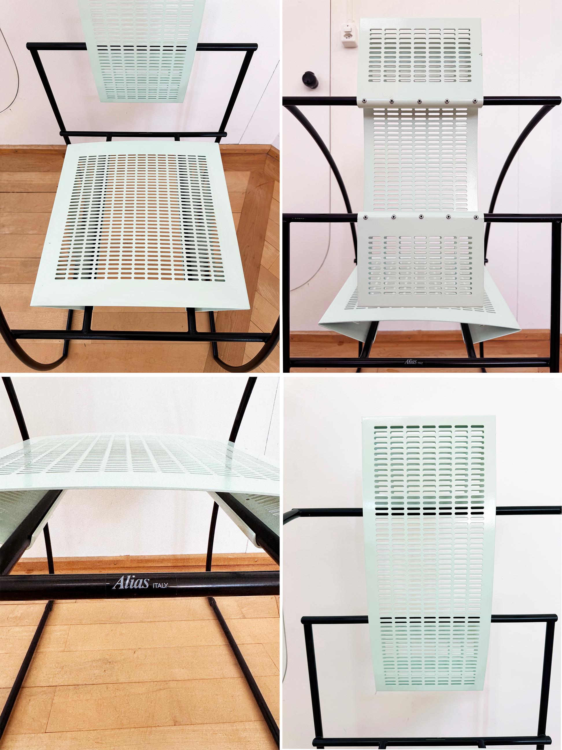 Fin du 20e siècle Mario Botta La Quinta Mint Green + Black chair Alias, Suisse 1985 One Chair en vente