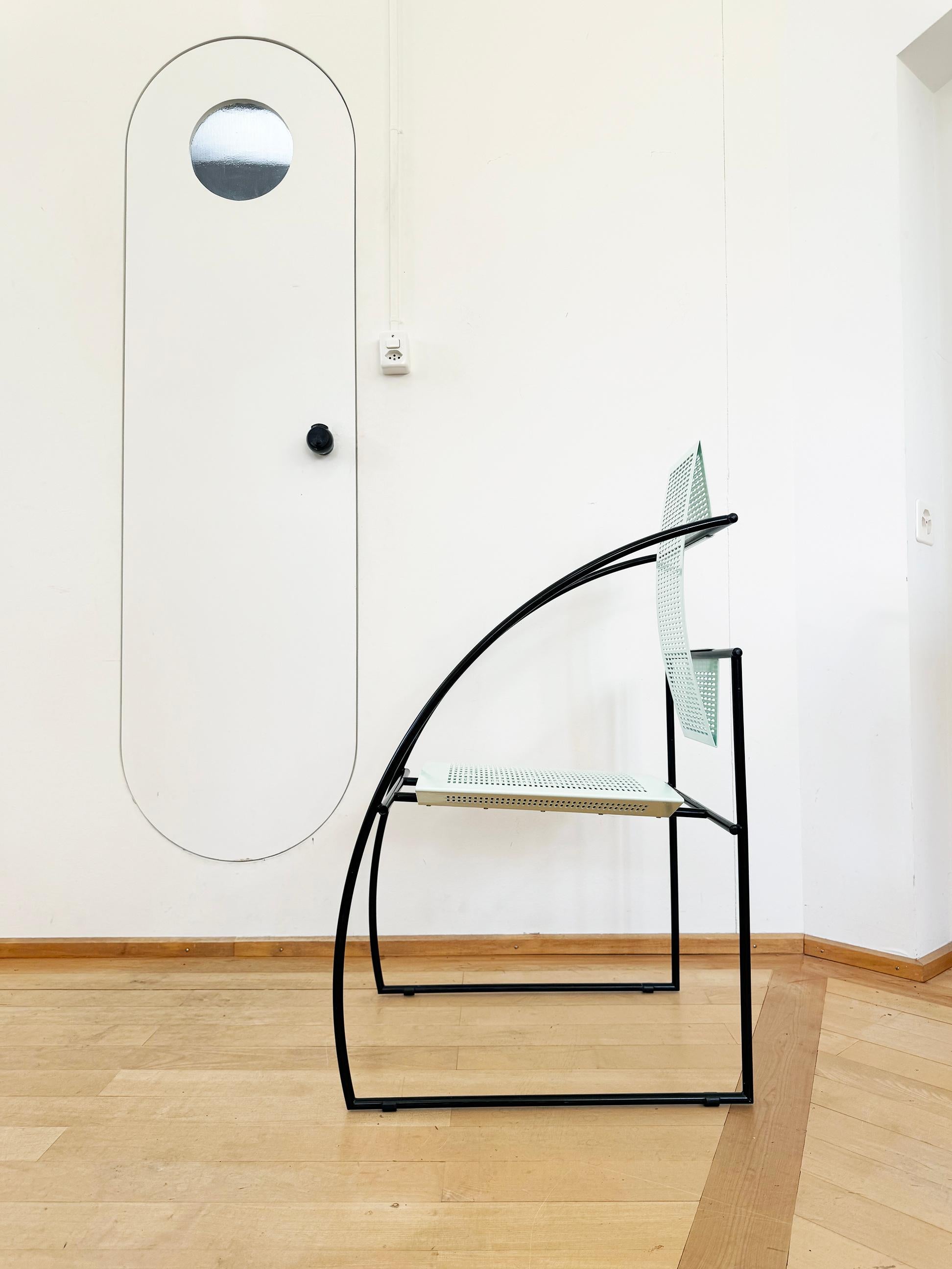Mario Botta PAIR La Quinta Mint Green + Black Chairs Alias Switzerland 1985 2pc en vente 2
