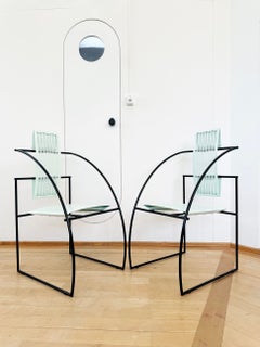 Mario Botta PAIR La Quinta Mint Green + Black Chairs Alias Switzerland 1985 2pc