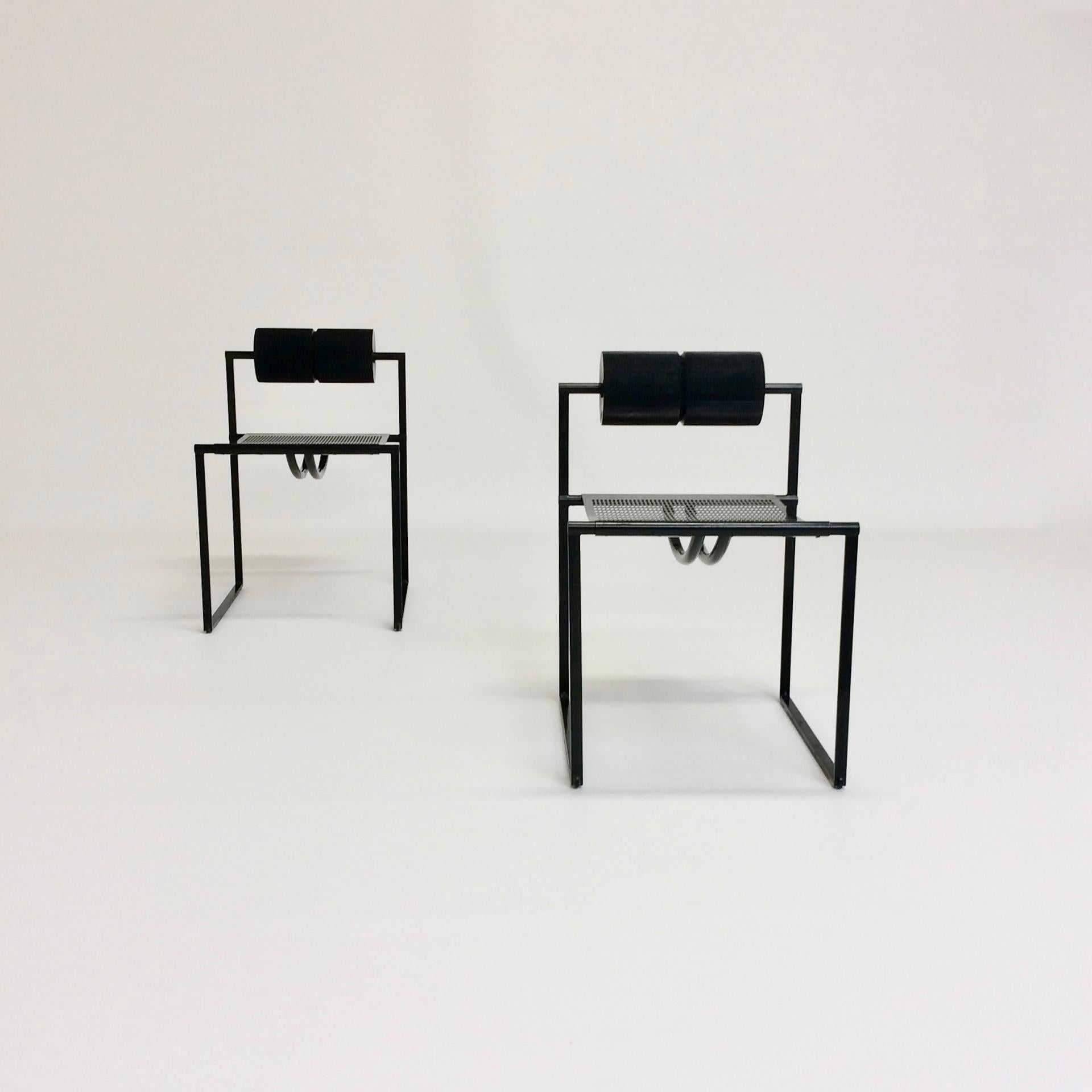 Émaillé Mario Botta Paire de chaises Prima Model par Alias:: 1982:: Italie