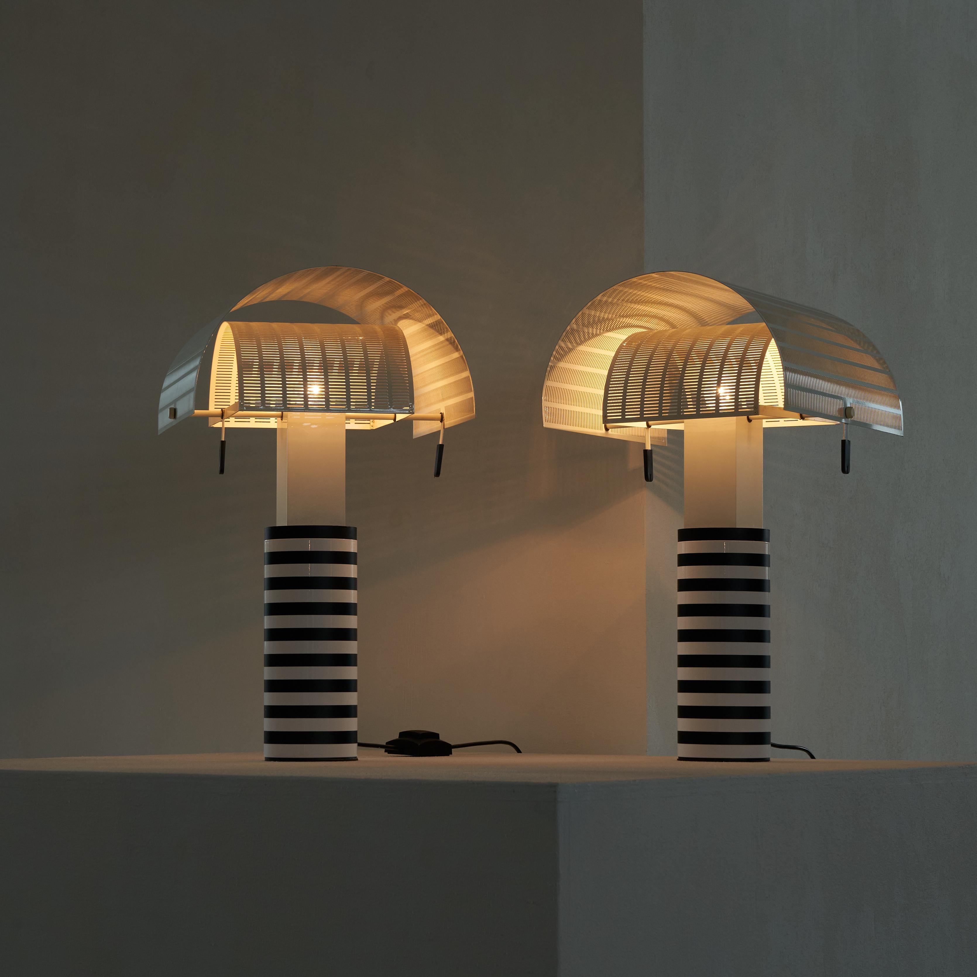 Post-Modern Mario Botta Pair of Vintage 'Shogun' Table Lamps for Artemide, 1986 