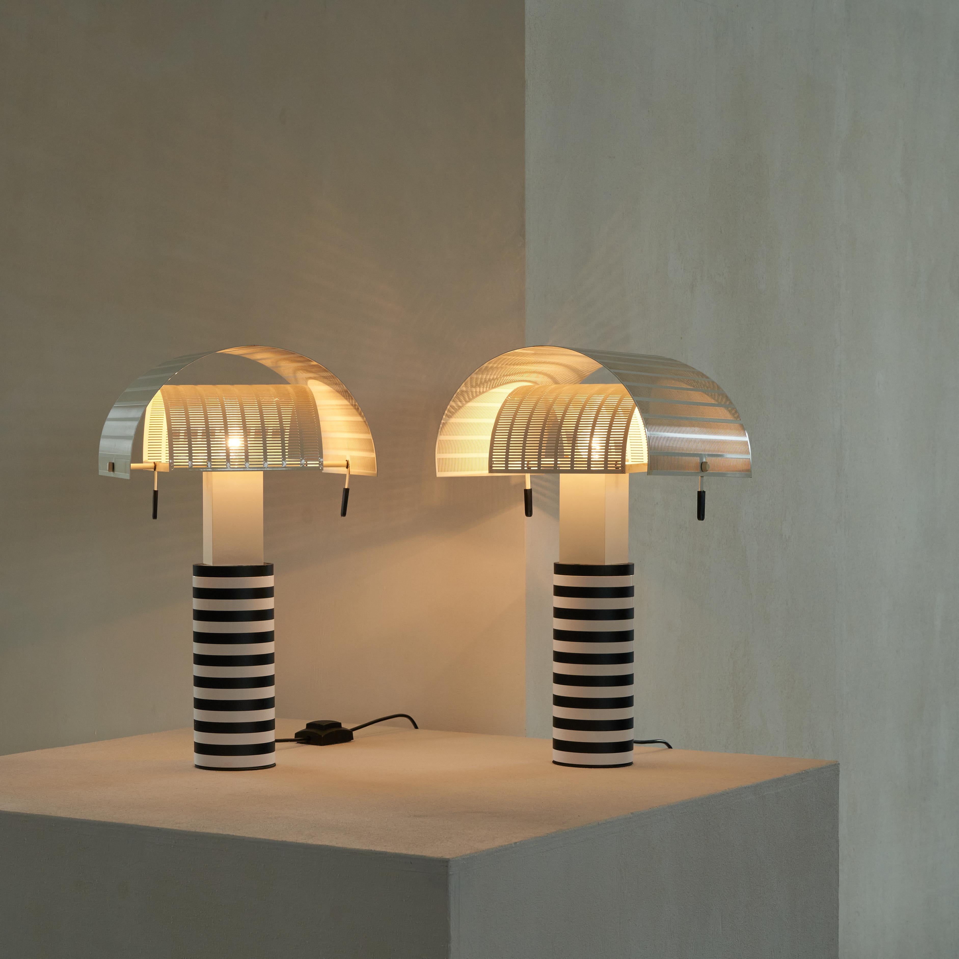 Italian Mario Botta Pair of Vintage 'Shogun' Table Lamps for Artemide, 1986 