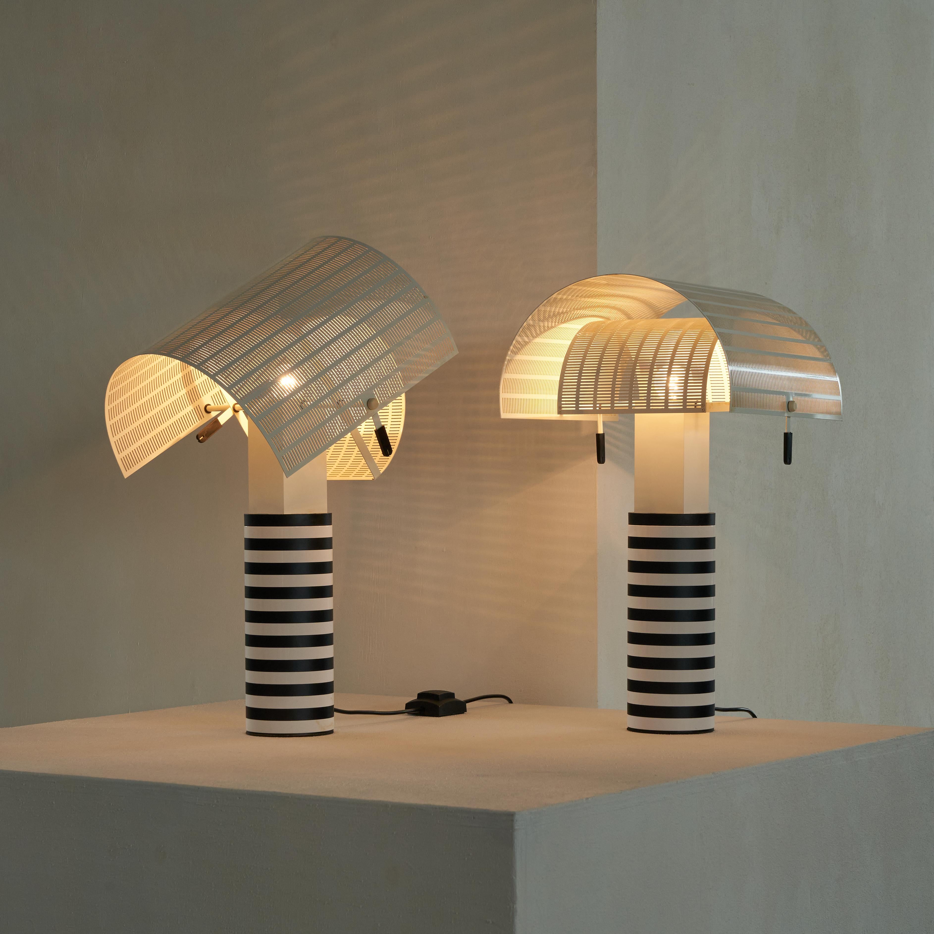 Metal Mario Botta Pair of Vintage 'Shogun' Table Lamps for Artemide, 1986
