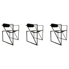 Mario Botta, 'Seconda' Black Metal Chairs, Alias Mod. 602, 1980s