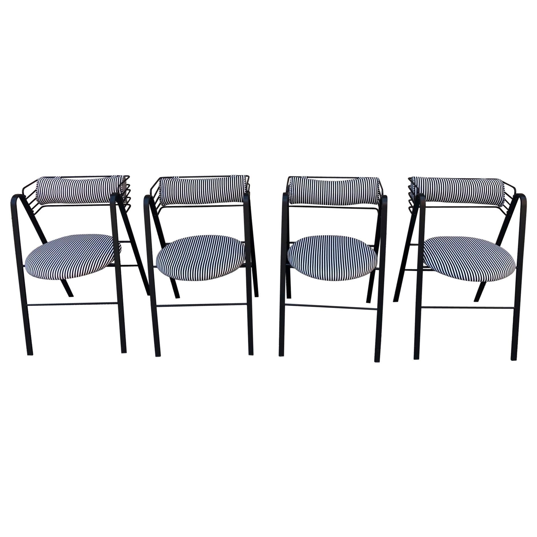 Mario Botta Set of 4 Chairs, Made in Italy, 1990s Metal