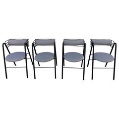 Mario Botta Set of 4 Chairs, Made in Italy, 1990s Metal