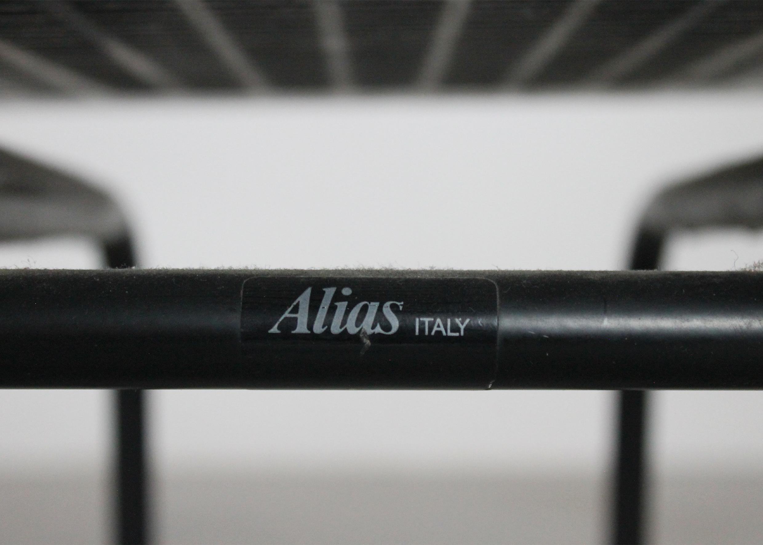 Italian Mario Botta Set of Four 614 or La Tonda Chairs in Black Lacquered Steel by Alias