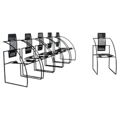 Mario Botta Set of Six La Quinta Chairs in Steel and Metal by Alias, 1985, Italy
