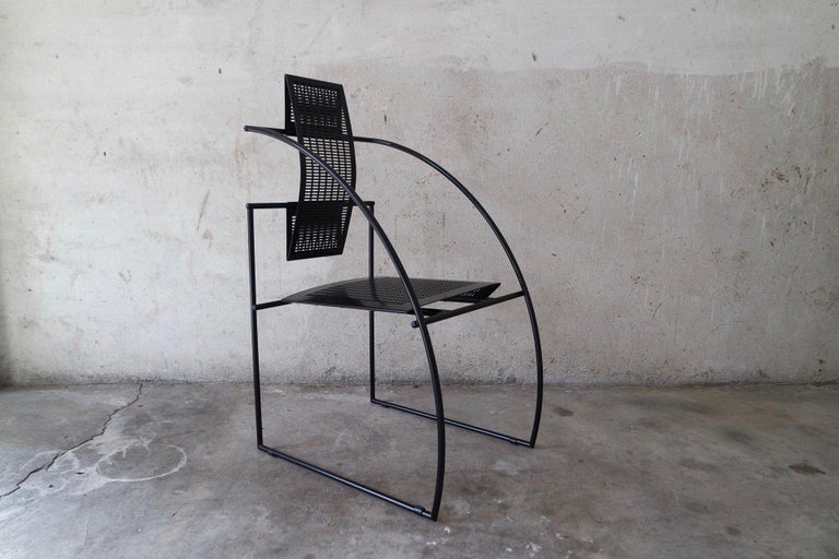Post-Modern Mario Botta Set of Ten Quinta Chairs in Steel and Metal by Alias 1985 Italy For Sale