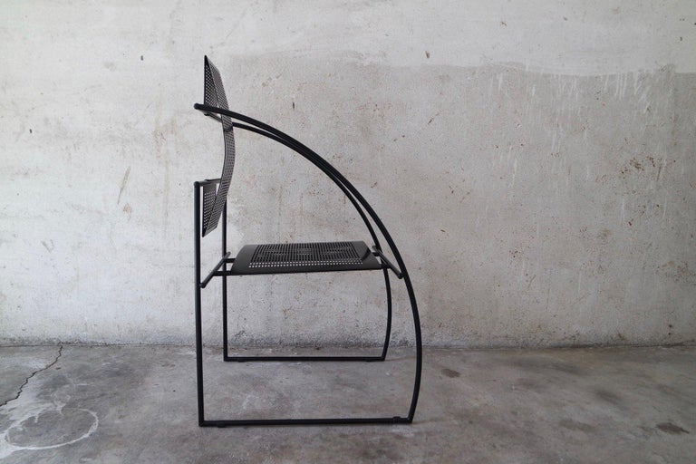 Italian Mario Botta Set of Ten Quinta Chairs in Steel and Metal by Alias 1985 Italy For Sale