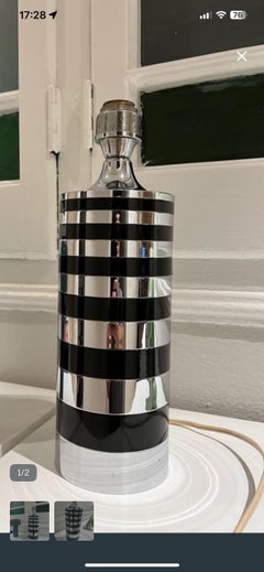 Mario Botta table lamp chrome black Design , Italy 1970