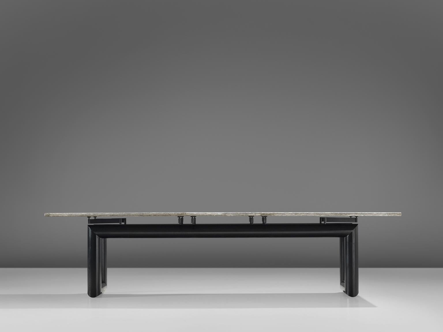 Italian Mario Botta 'Terzo' Table with Grey Stone Top, 1983