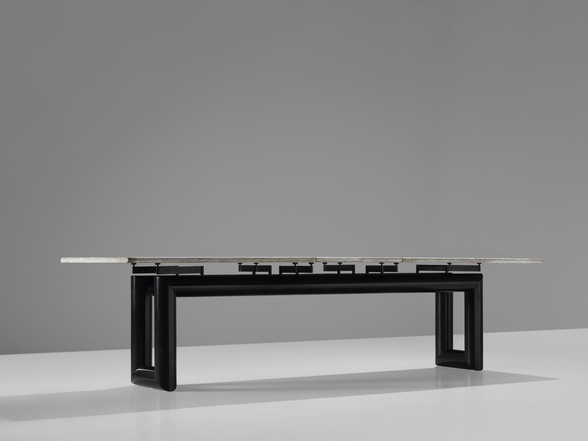 Post-Modern Mario Botta 'Terzo' Table with Grey Stone Top