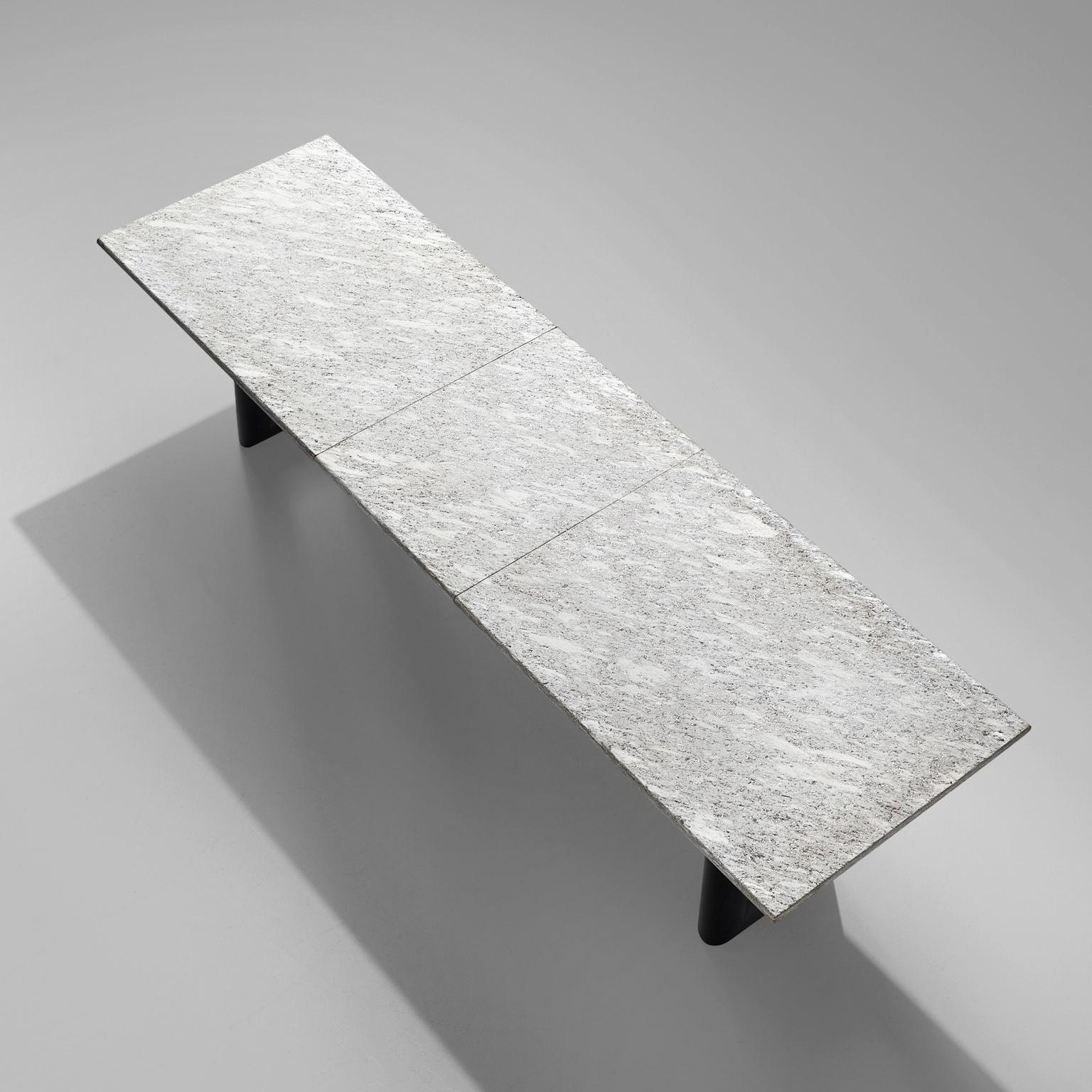 Mario Botta 'Terzo' Table with Grey Stone Top In Good Condition In Waalwijk, NL