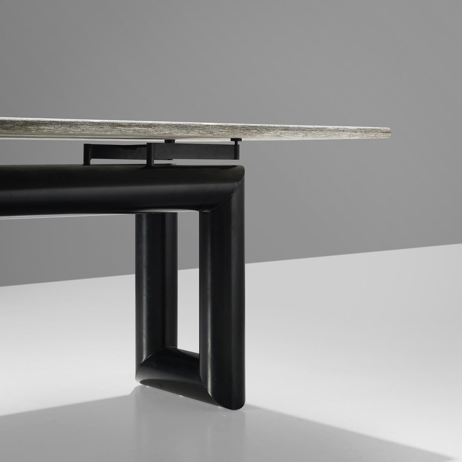 Late 20th Century Mario Botta 'Terzo' Table with Grey Stone Top