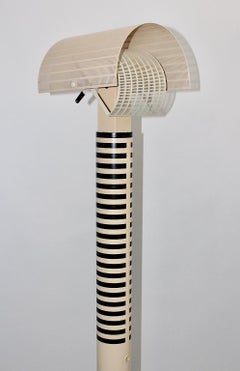 Mario Botta Vintage Black and Ivory Floor Lamp Shogun Terra 1980s Italy