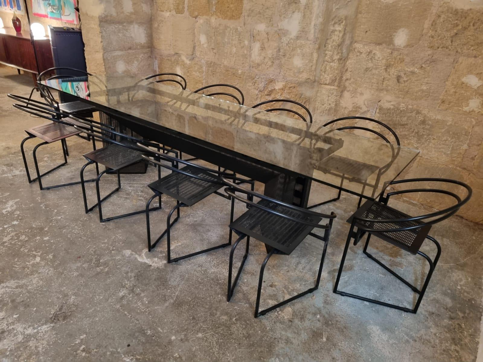 Mario Botta Vintage Dining Table & 10x Chairs Set for Alias, Italy, 1980s For Sale 5