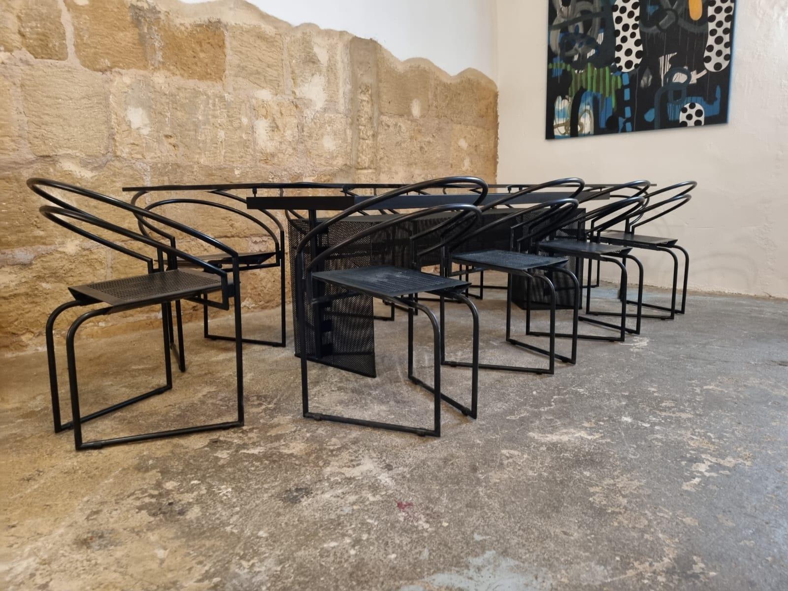 Mario Botta Vintage Dining Table & 10x Chairs Set for Alias, Italy, 1980s In Good Condition For Sale In PEGO, ES