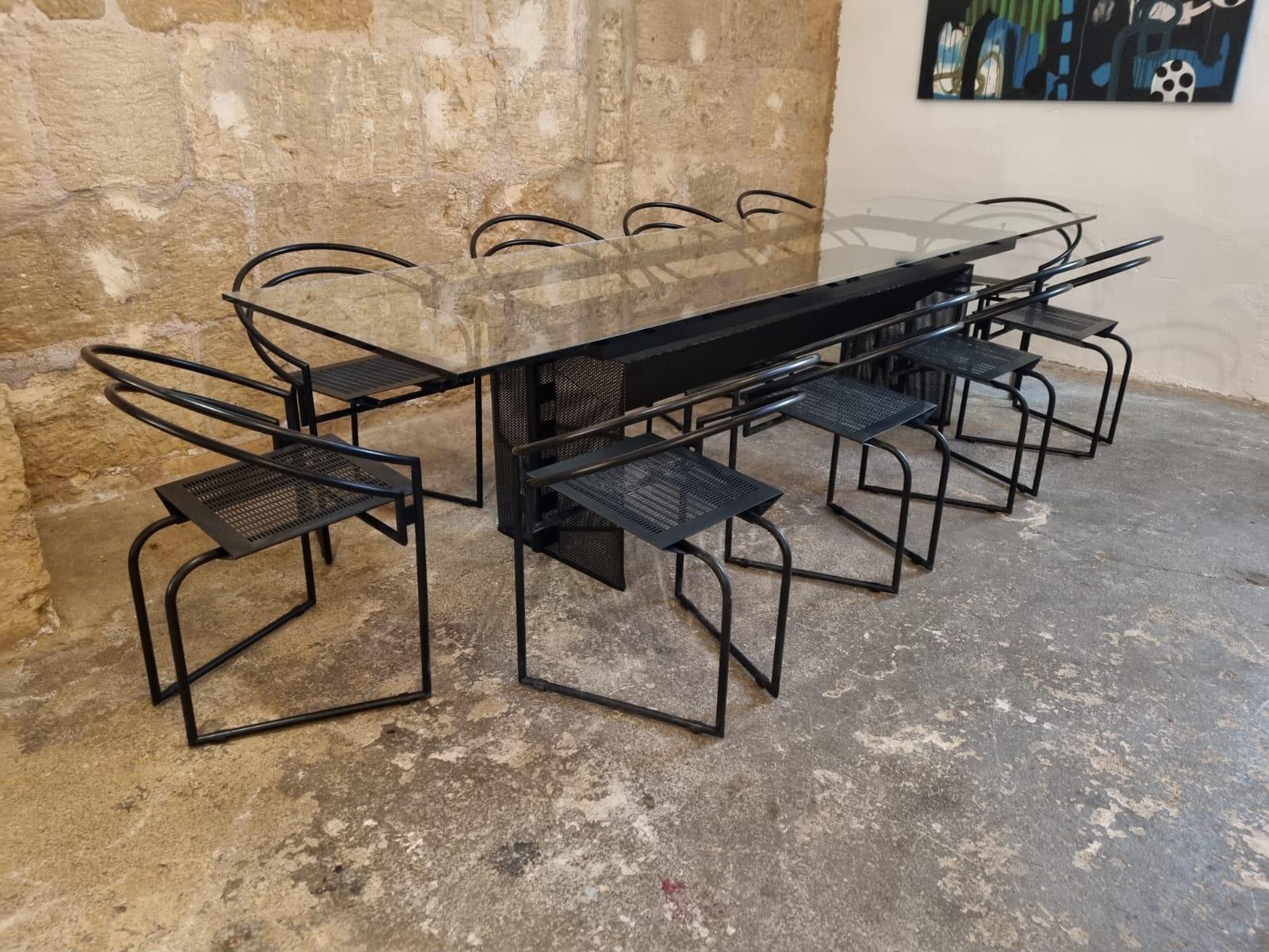 20th Century Mario Botta Vintage Dining Table & 10x Chairs Set for Alias, Italy, 1980s For Sale