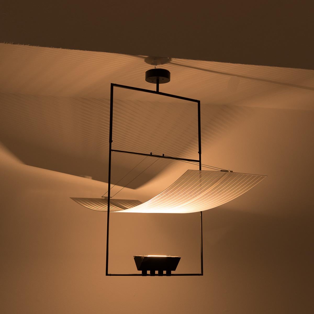 Metallo Lampadario Zefiro di Mario Botta per Artemide, Italia, 1980 in vendita