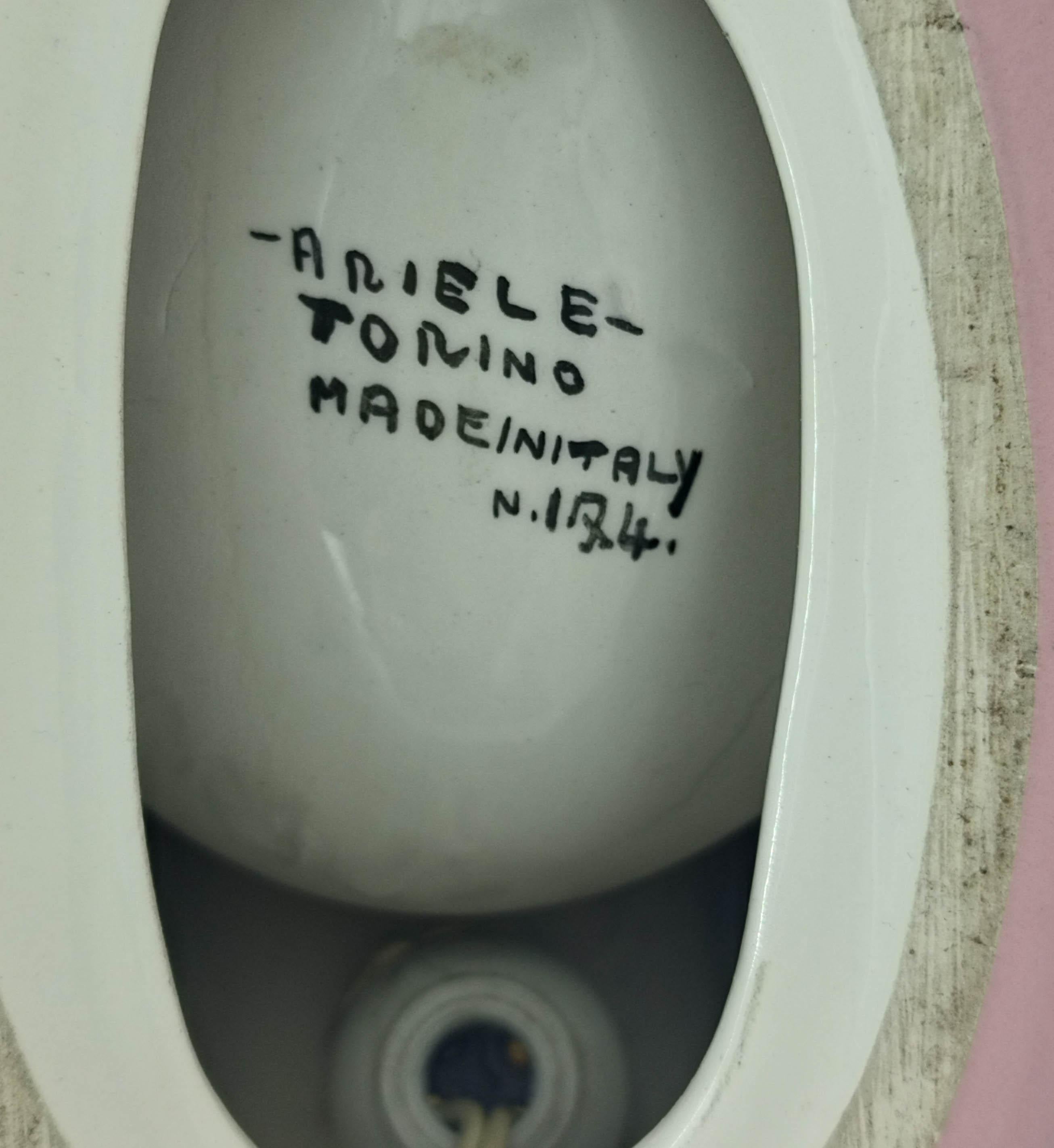 Mario Brunetti for Ariele Torino Ceramic Table Lamp N.174, Italy, 1970 In condizioni buone in vendita a Naples, IT