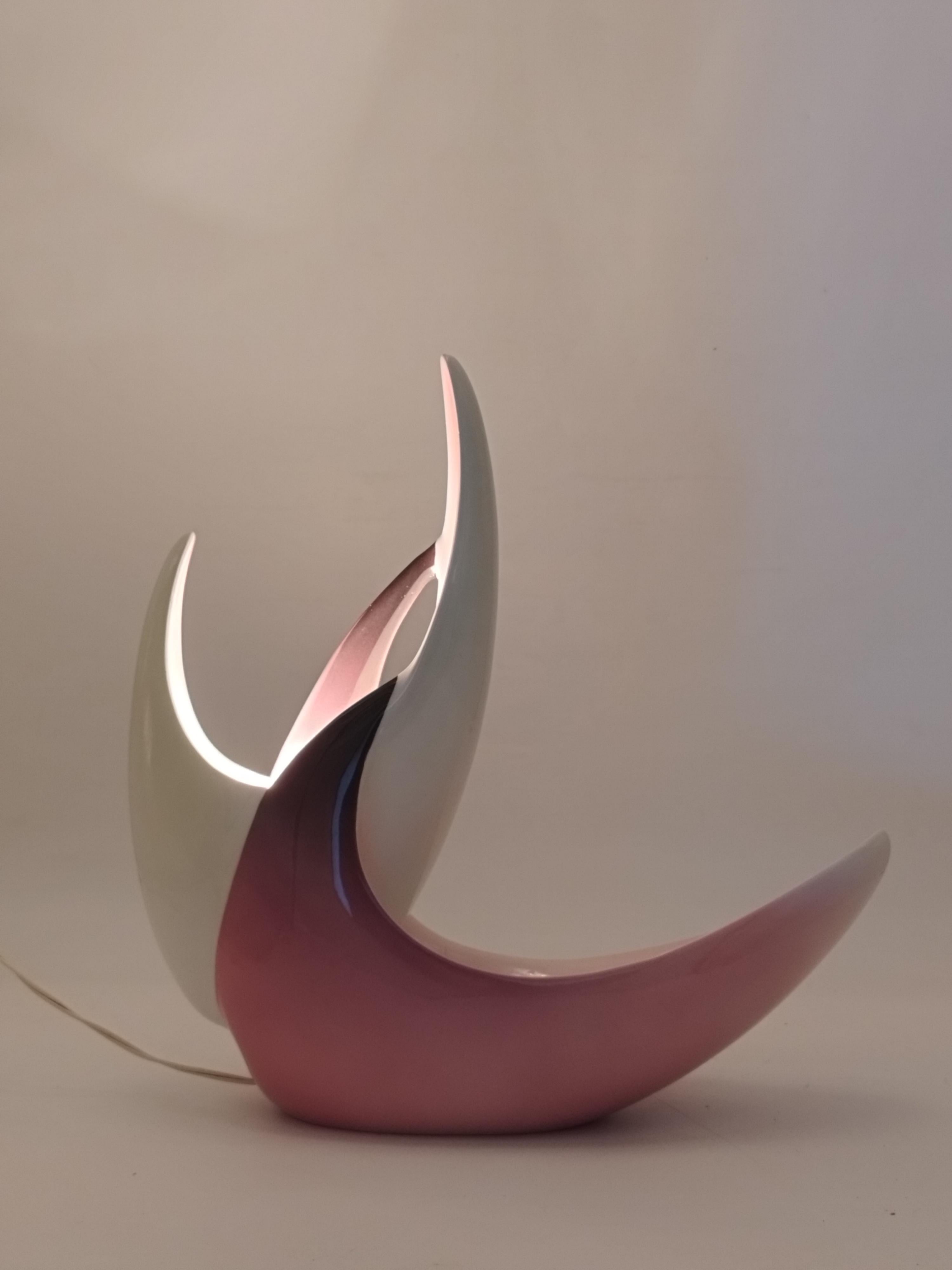 Fine XX secolo Mario Brunetti for Ariele Torino Ceramic Table Lamp N.174, Italy, 1970 in vendita