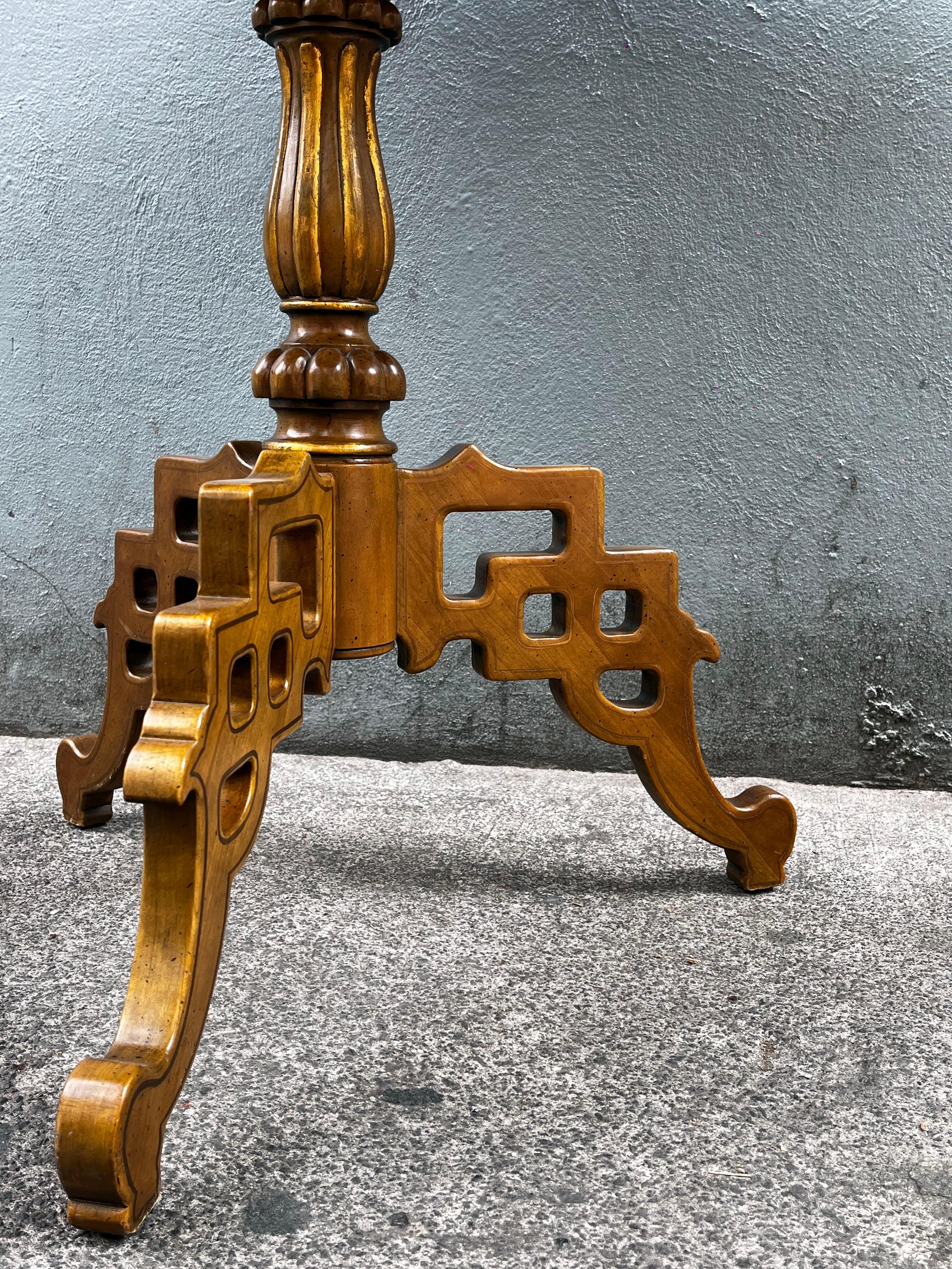 Mario Buatta Collection John Widdicomb Chinoisserie Burlwood Center Hall Table (Ende des 20. Jahrhunderts) im Angebot