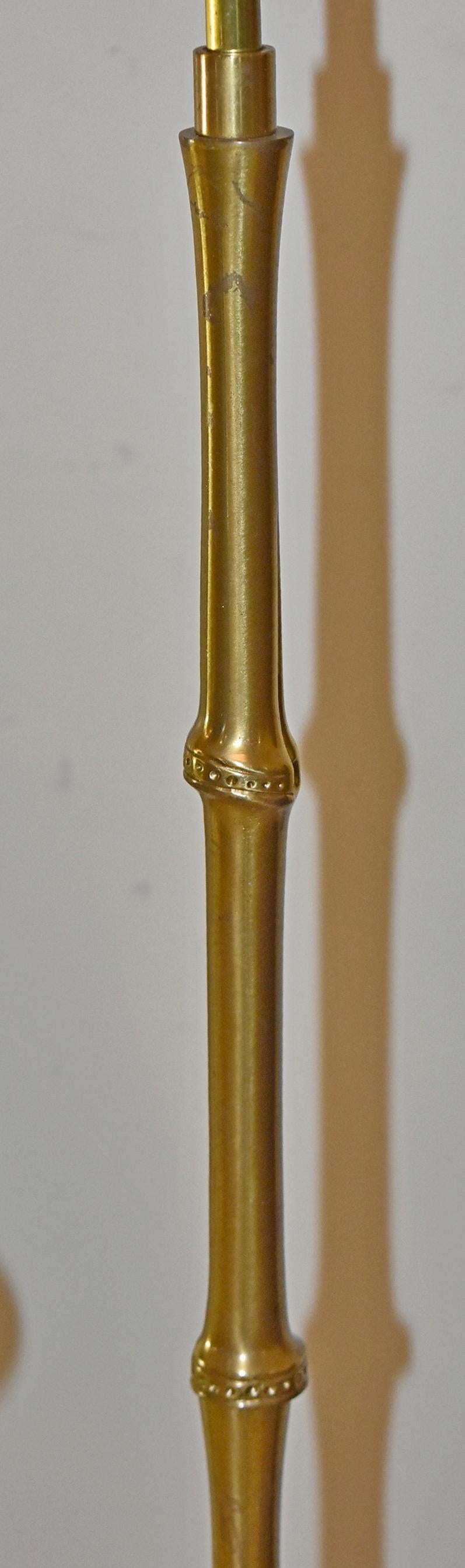 20th Century Mario Buatta for Frederick Cooper Brass Bamboo Floor Lamp For Sale