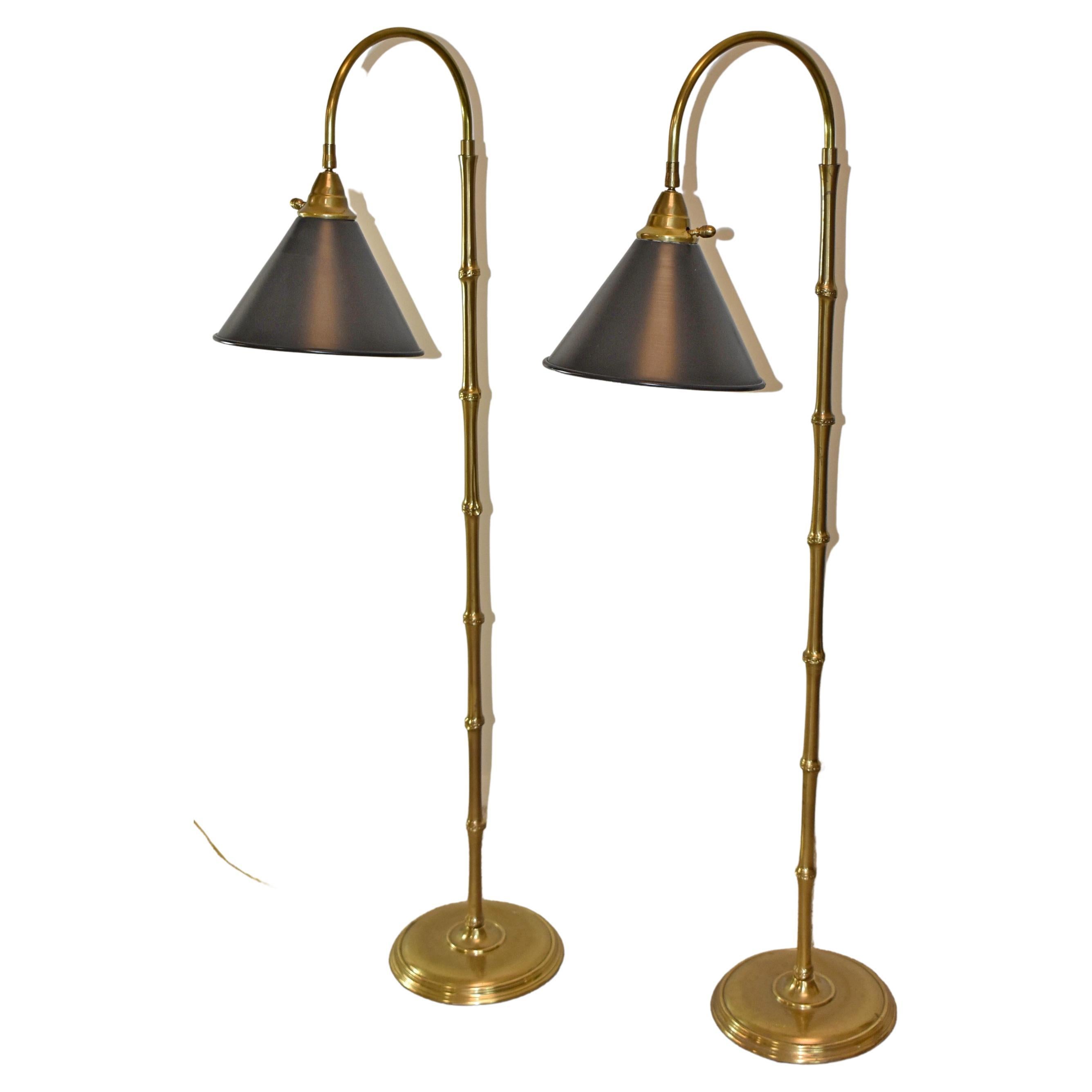 Mario Buatta for Frederick Cooper Brass Bamboo Floor Lamp