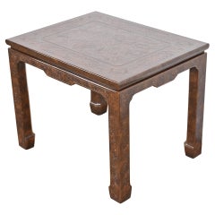 Mario Buatta for John Widdicomb Chinoiserie Faux Tortoise Shell Side Table