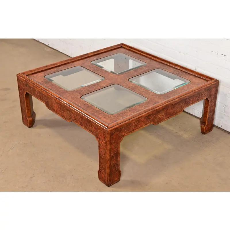 Fin du 20e siècle Mario Buatta pour John Widdicomb Table basse Chinoiserie Hollywood Regency en vente