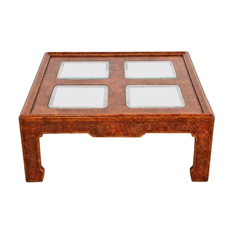 Mario Buatta pour John Widdicomb Table basse Chinoiserie Hollywood Regency en vente