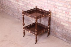 Mario Buatta for John Widdicomb Hollywood Regency Chinoiserie Two-Tier Tea Table