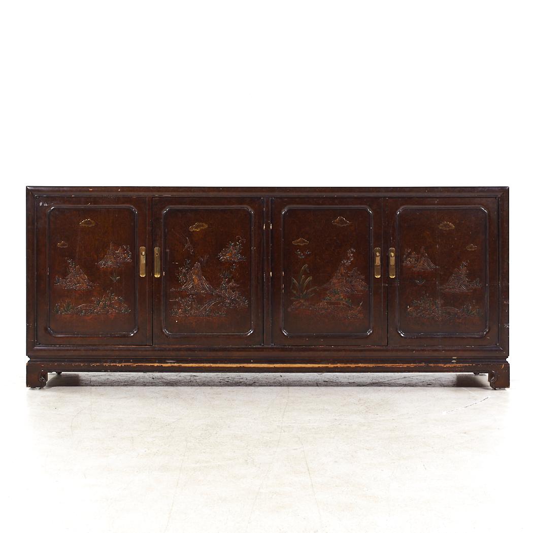 Mario Buatta for John Widdicomb Mid Century Chinoiserie Credenza

This credenza measures: 76.5 wide x 19 deep x 32.25 inches high

All pieces of furniture can be had in what we call restored vintage condition. That means the piece is restored upon