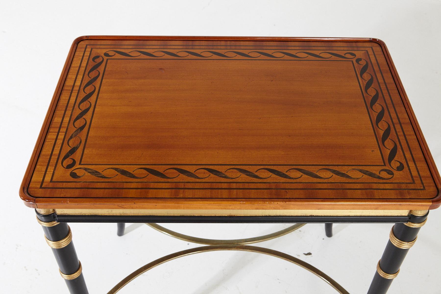 Mario Buatta for John Widdicomb Regency Style Ebonized End Table For Sale 5