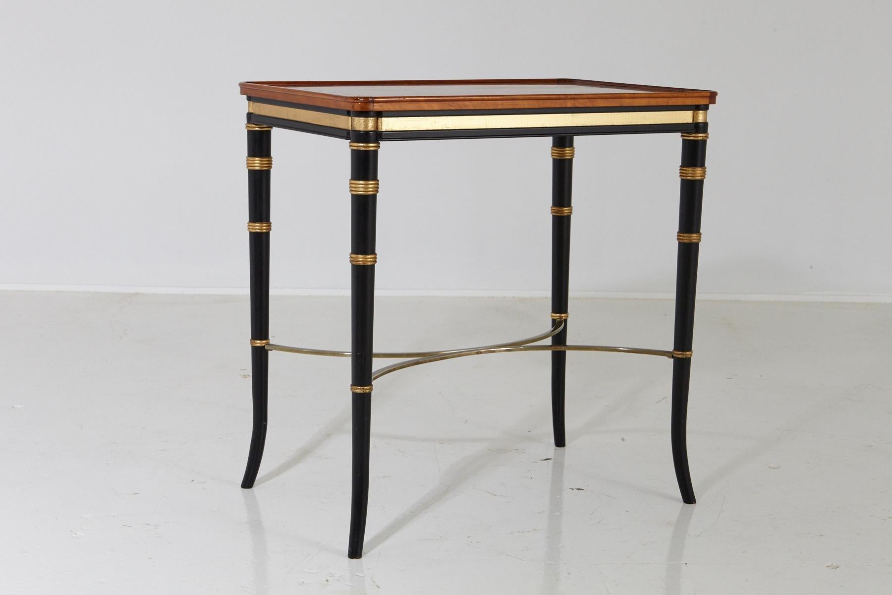 Mario Buatta for John Widdicomb Regency Style Ebonized End Table In Good Condition For Sale In Aramits, Nouvelle-Aquitaine