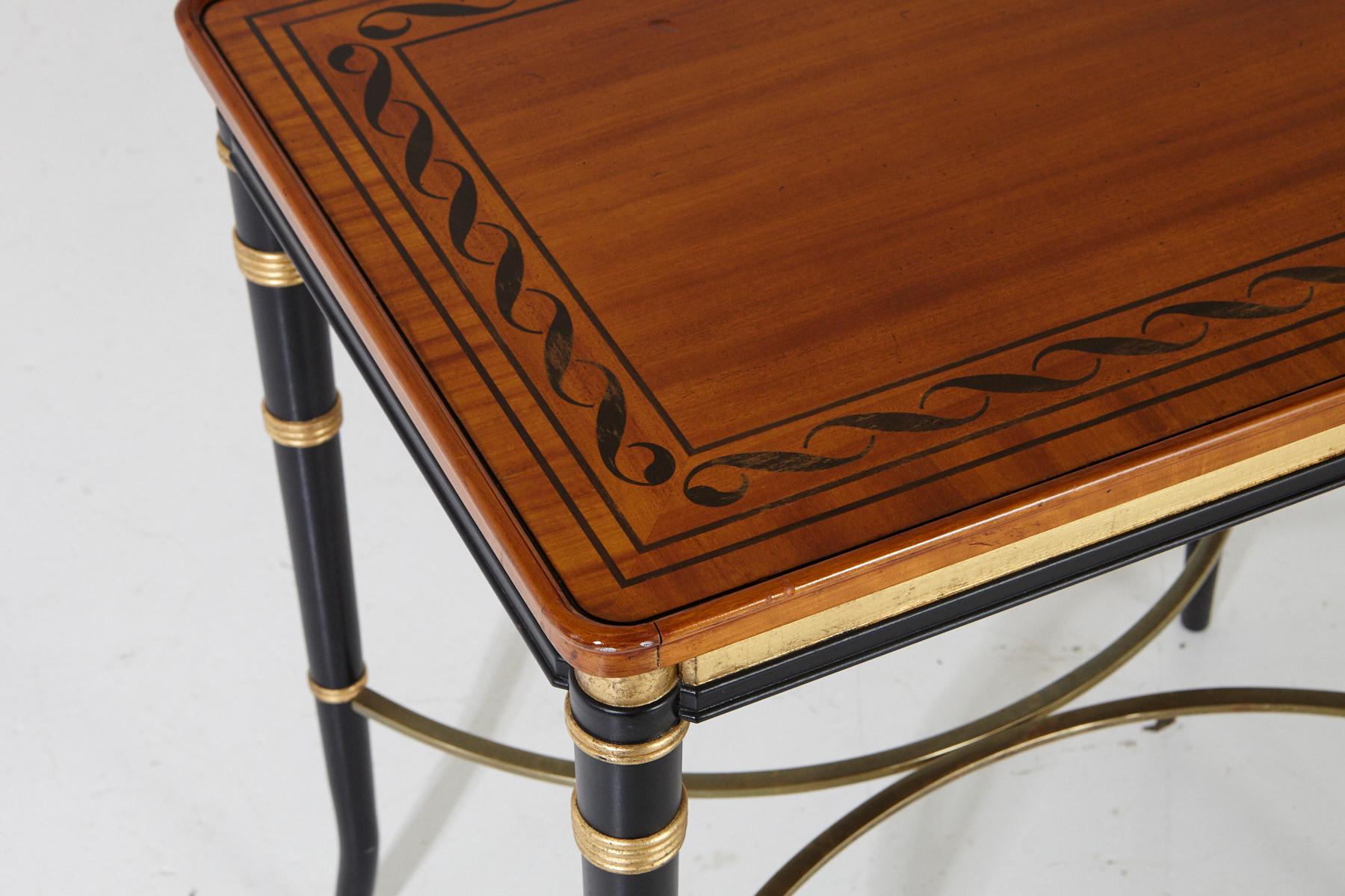 20th Century Mario Buatta for John Widdicomb Regency Style Ebonized End Table For Sale