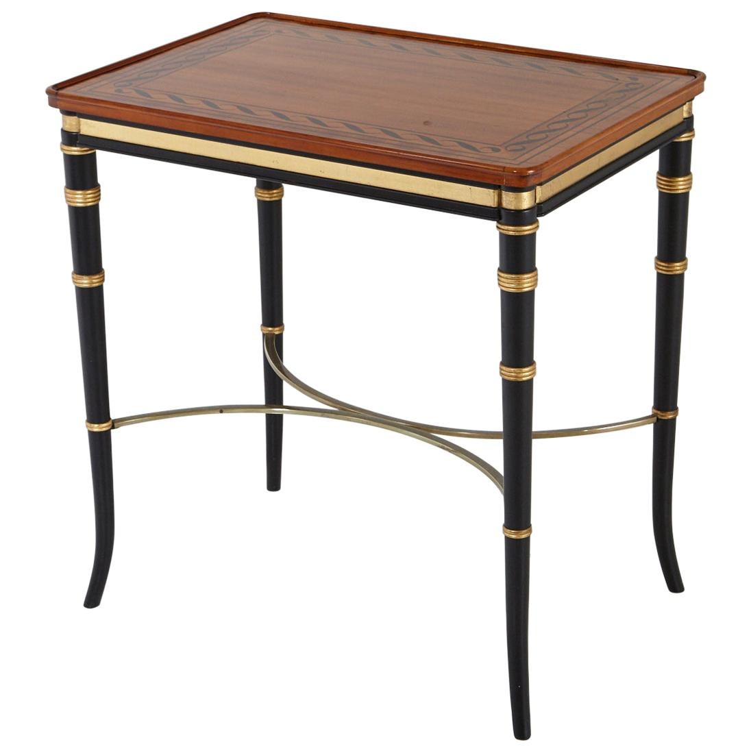 Mario Buatta for John Widdicomb Regency Style Ebonized End Table For Sale
