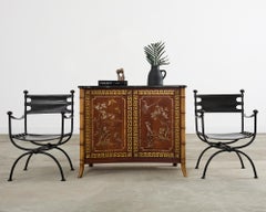 Mario Buatta for Widdicomb Chinoiserie Decorated Server Cabinet