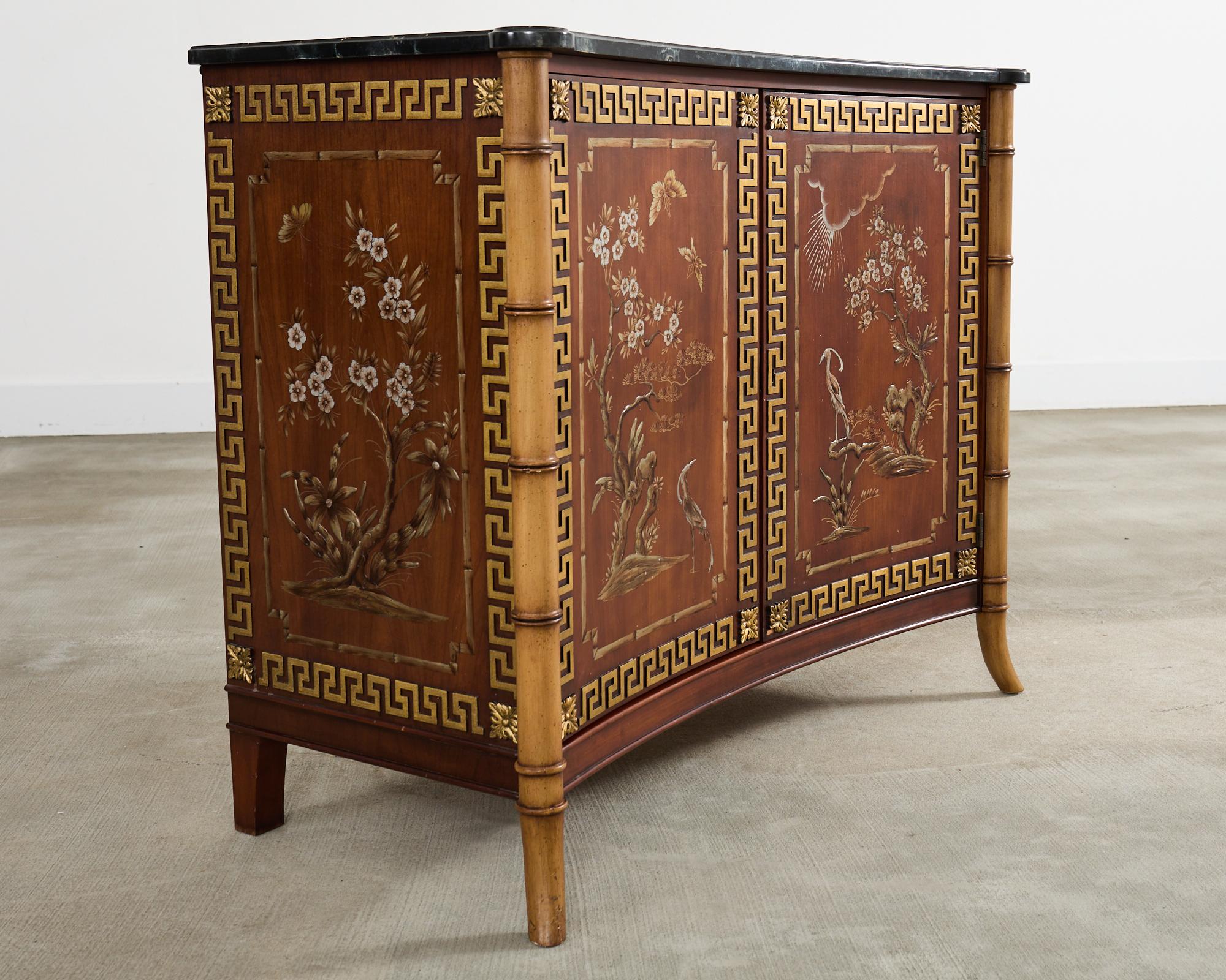 Mario Buatta for Widdicomb Chinoiserie Decorated Server Cabinet In Good Condition In Rio Vista, CA