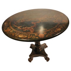 Mario Buatta for Widdicomb Painted  Parcel Gilt Chinoiserie Table C1990