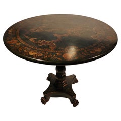 Mario Buatta for Widdicomb Painted  Parcel Gilt Chinoiserie Table C1990