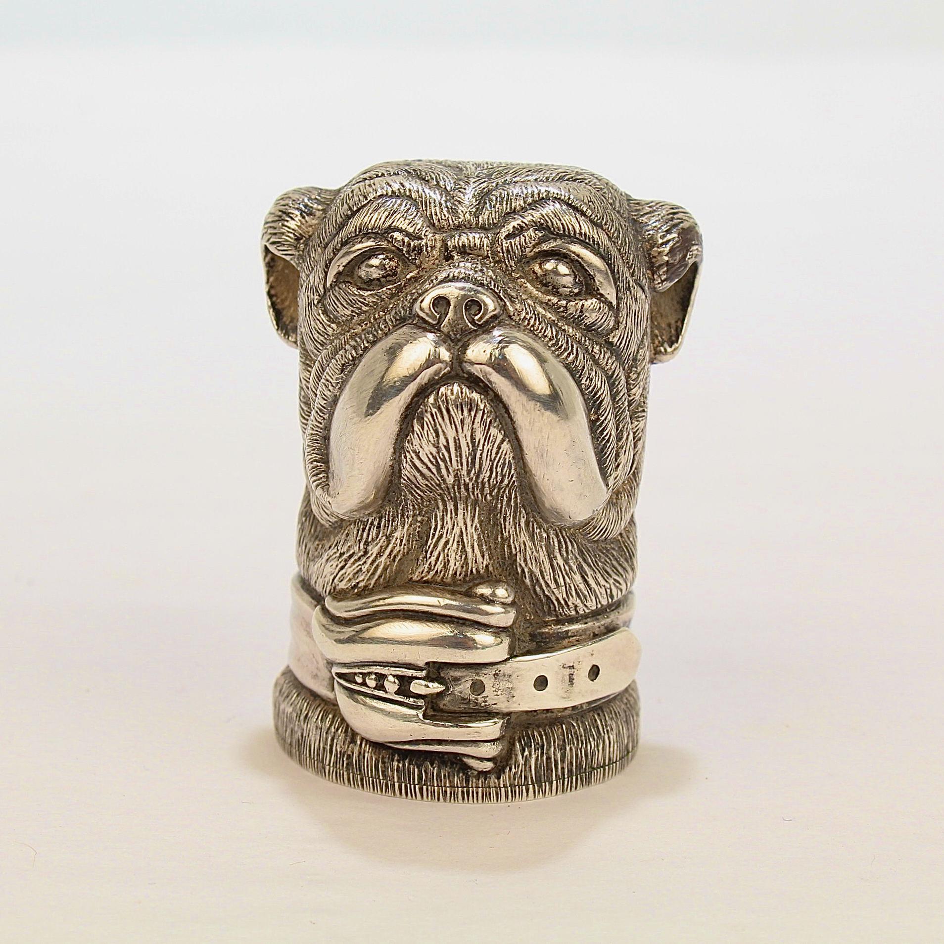 A very fine Barry Kieselstein-Cord sterling silver paperweight in the form of a bulldog.

This rare paperweight was dedicated by Barry & CeCe Kieselstein-Cord and was presumably a personal gift from the jeweler and his wife to 